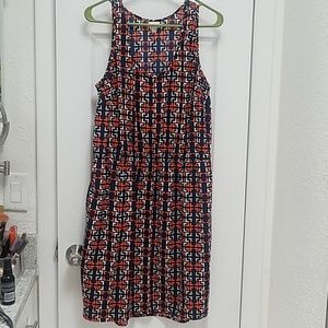 Orange and blue dress